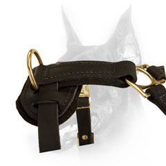 Well-made designer leather canine harness