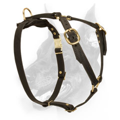 Adjustable strong leather dog harness