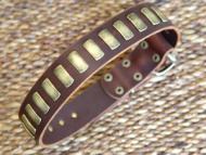 Gorgeous Wide Leather Dog Collar With Plates Gorgeous Wide Leather Dog Collar With Plates
