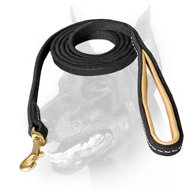 Doberman Dog Walking Leather Leash with Comfy Handle  Doberman Dog Walking Leather Leash with Comfy Handle