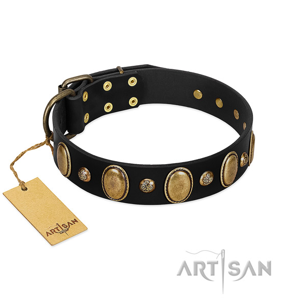 Leather dog collar of best quality material with exquisite studs