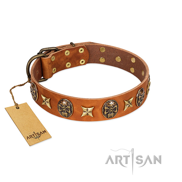 Exquisite natural genuine leather collar for your dog