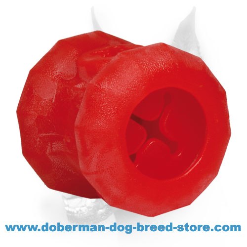 Rolling Feeder' Doberman Dog Rubber 【Toy】 Treat Dispenser
