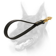 Short Leather Dog Leash with Brass Fittings  Short Leather Dog Leash with Brass Fittings
